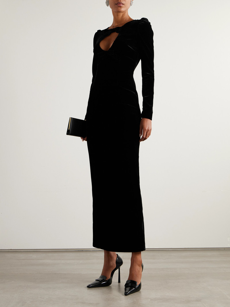 Alessandra Rich Cutout Bow-embellished Velvet Gown outlook