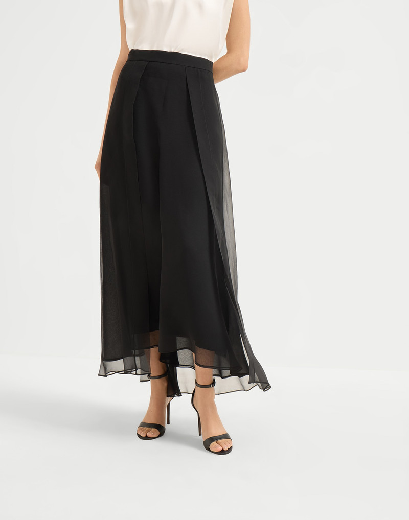 Crispy silk paneled circle skirt 1