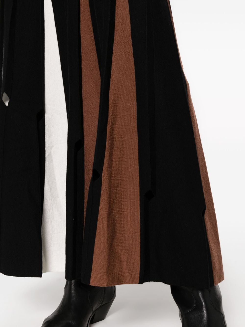 pleat-detailing wool dress - 5