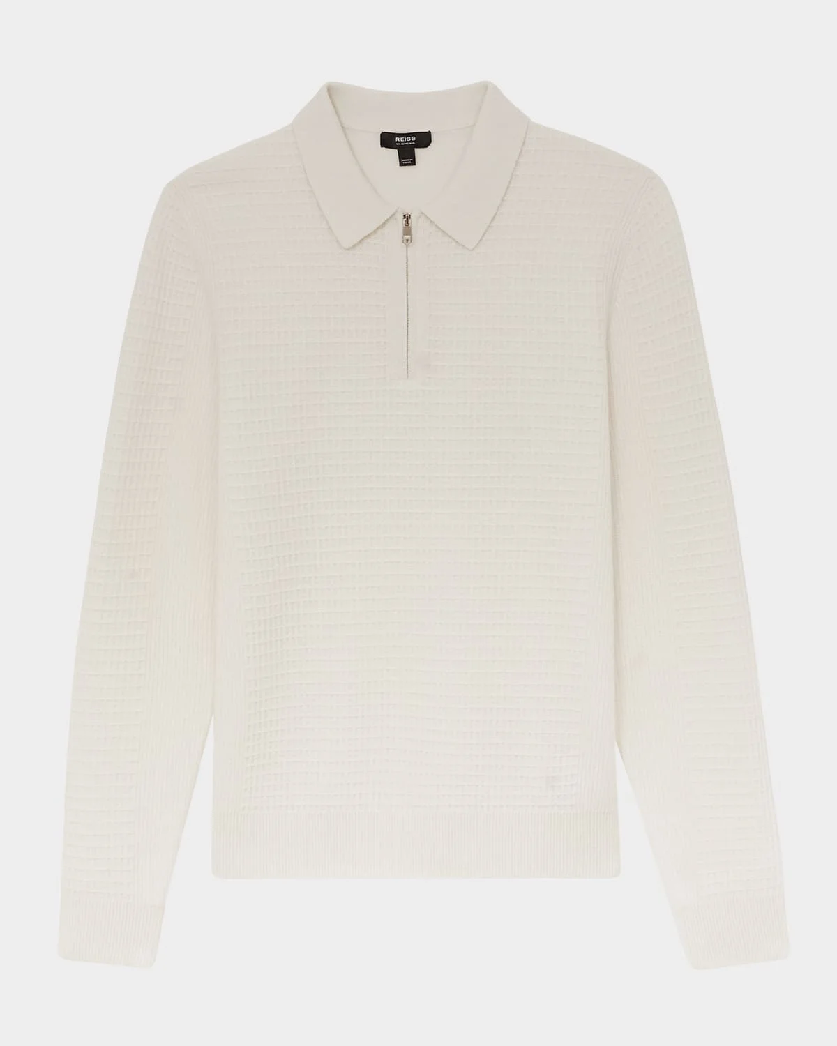 Men's Hamilton Wool Waffle-Knit Half-Zip Polo Shirt - 1