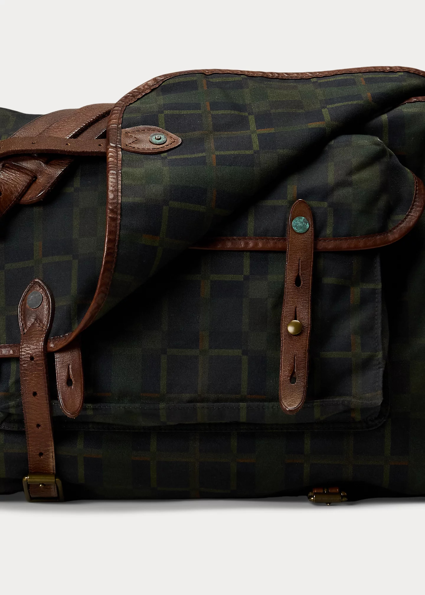 Check-Print Oilcloth Messenger Bag - 5