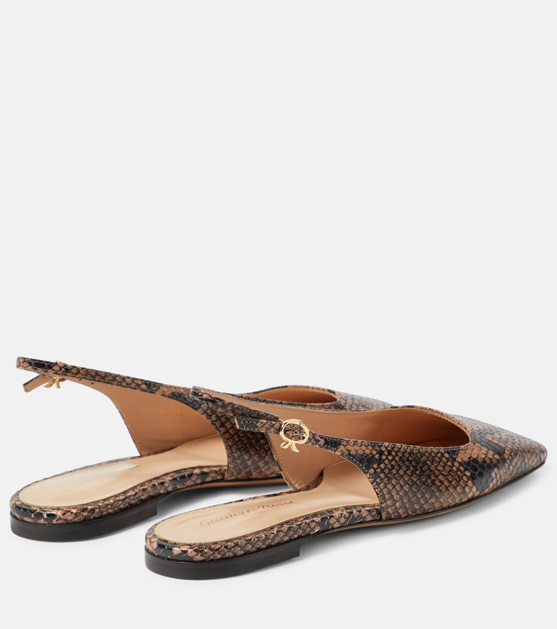 Borneo snake-print leather slingback flats 3