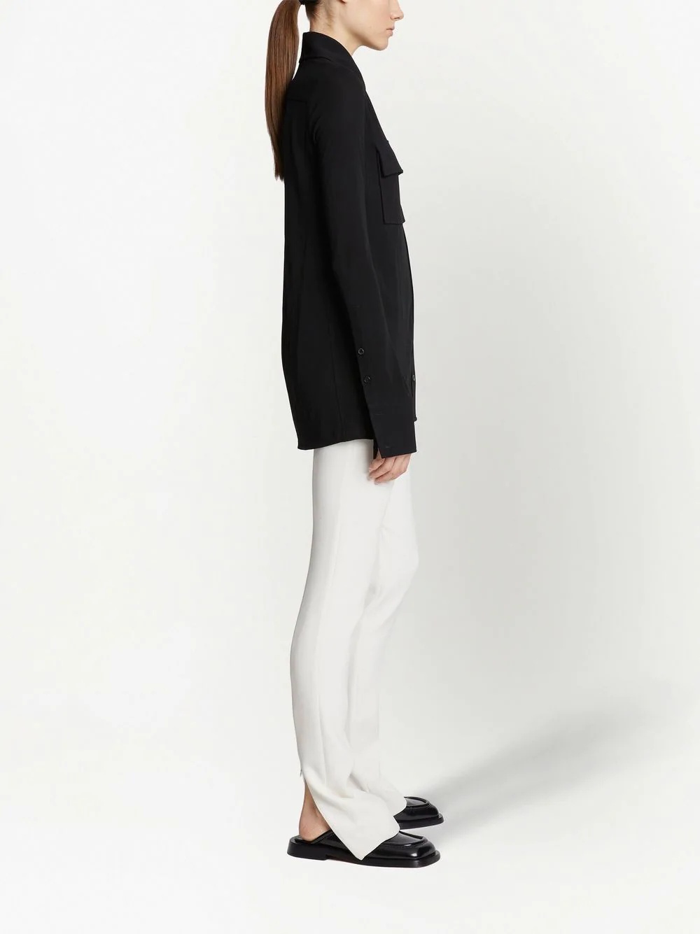 bi-stretch crepe slim trousers - 3
