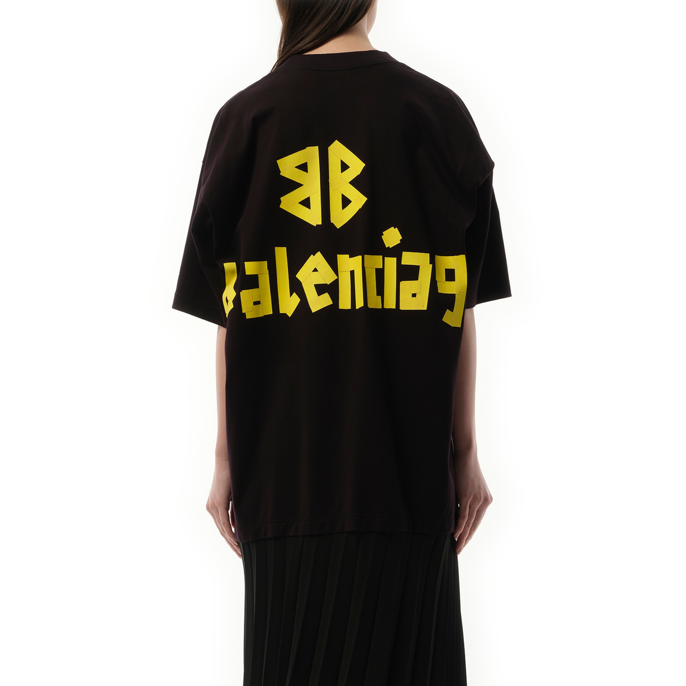 T-Shirt Pleated Dress in Black - 6