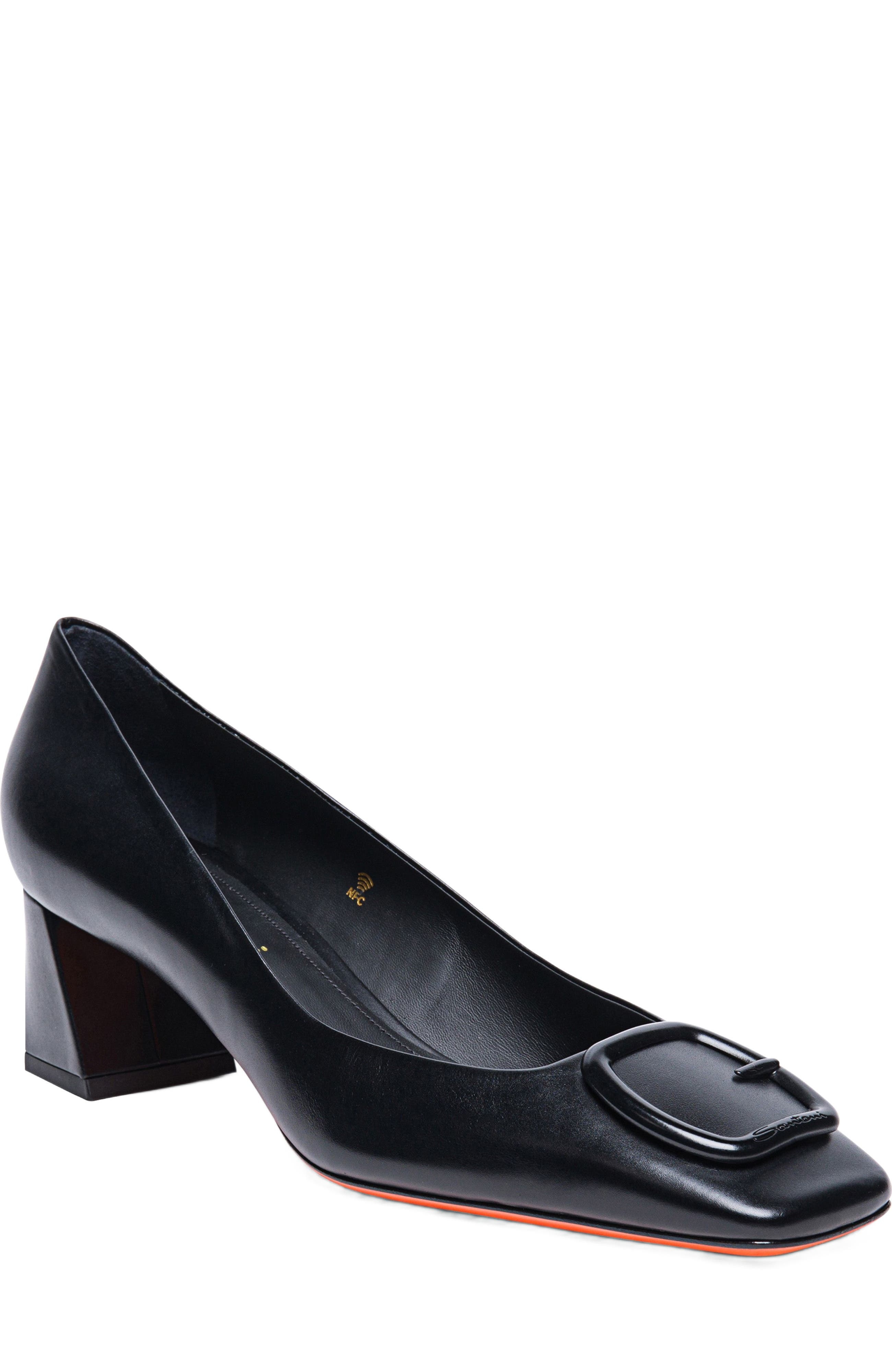 Santoni Women's Hasmig Tonal Buckle Leather Pump in Black at Nordstrom - 2