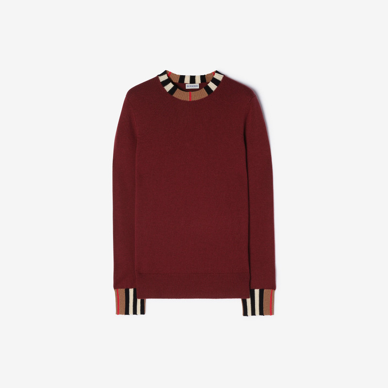 Icon Stripe Trim Wool Cashmere Sweater 1