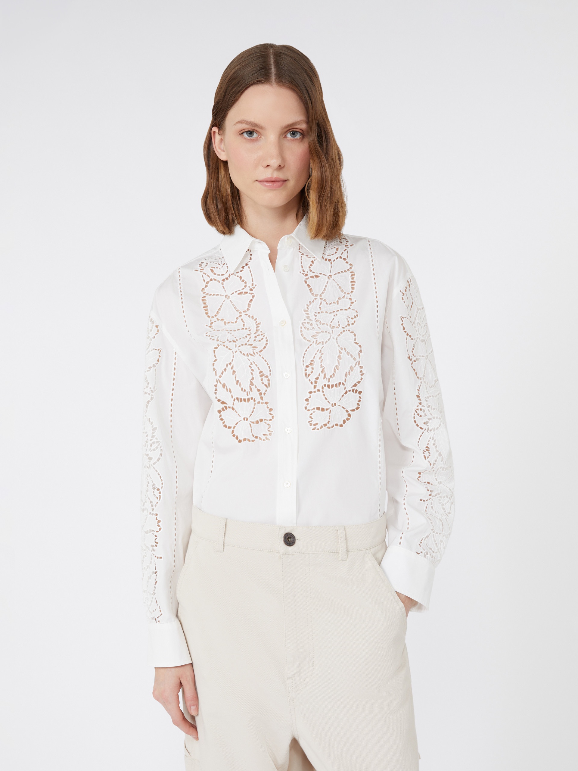 ELMI Relaxed-fit embroidered poplin shirt - 5