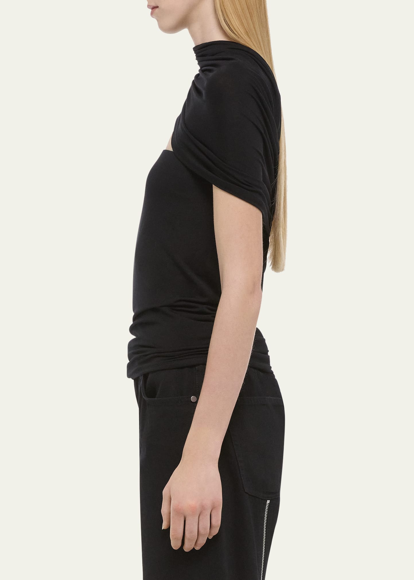 Cloud Jersey Asymmetric Sash Top - 4