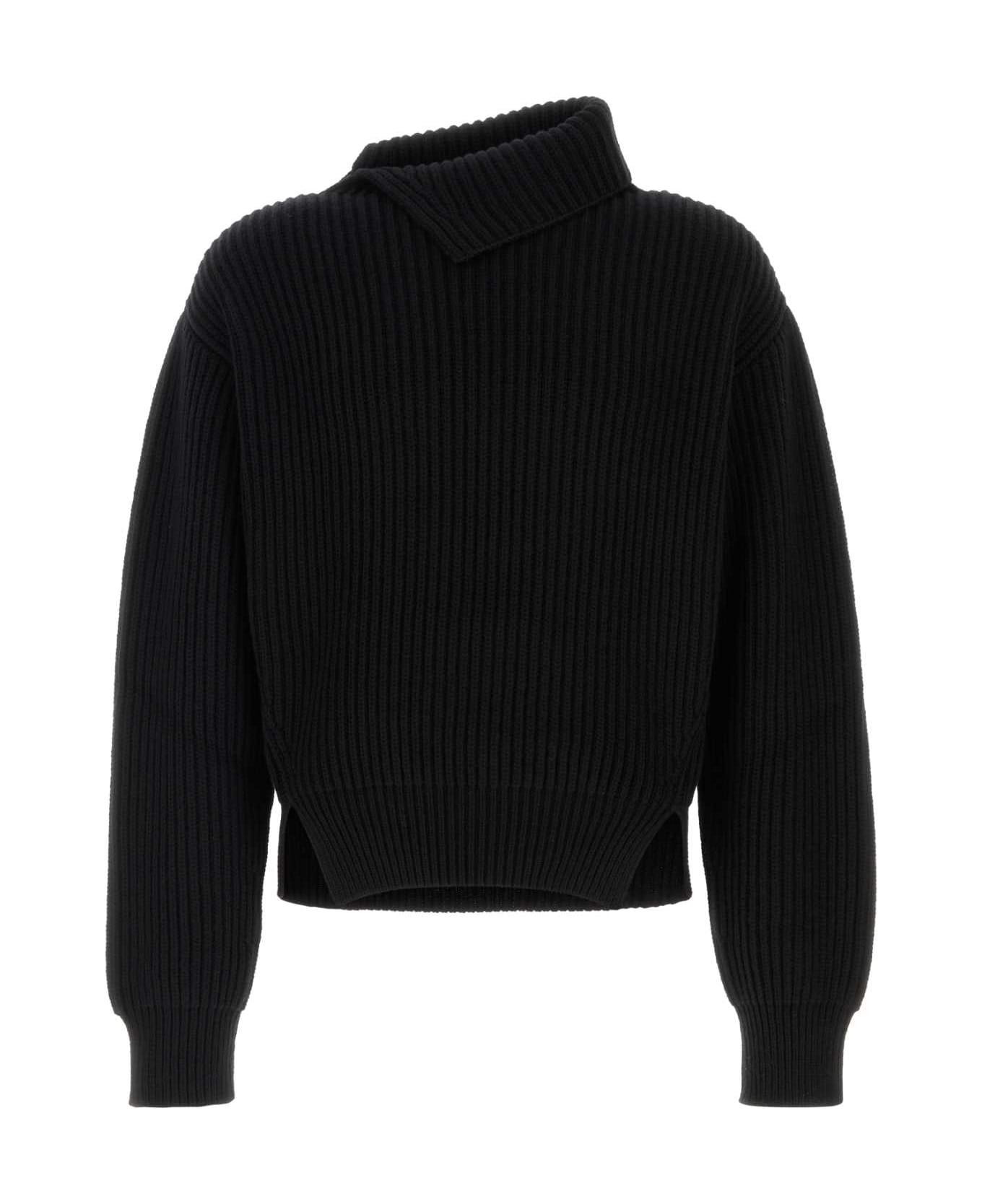 Black Wool Sweater - 1