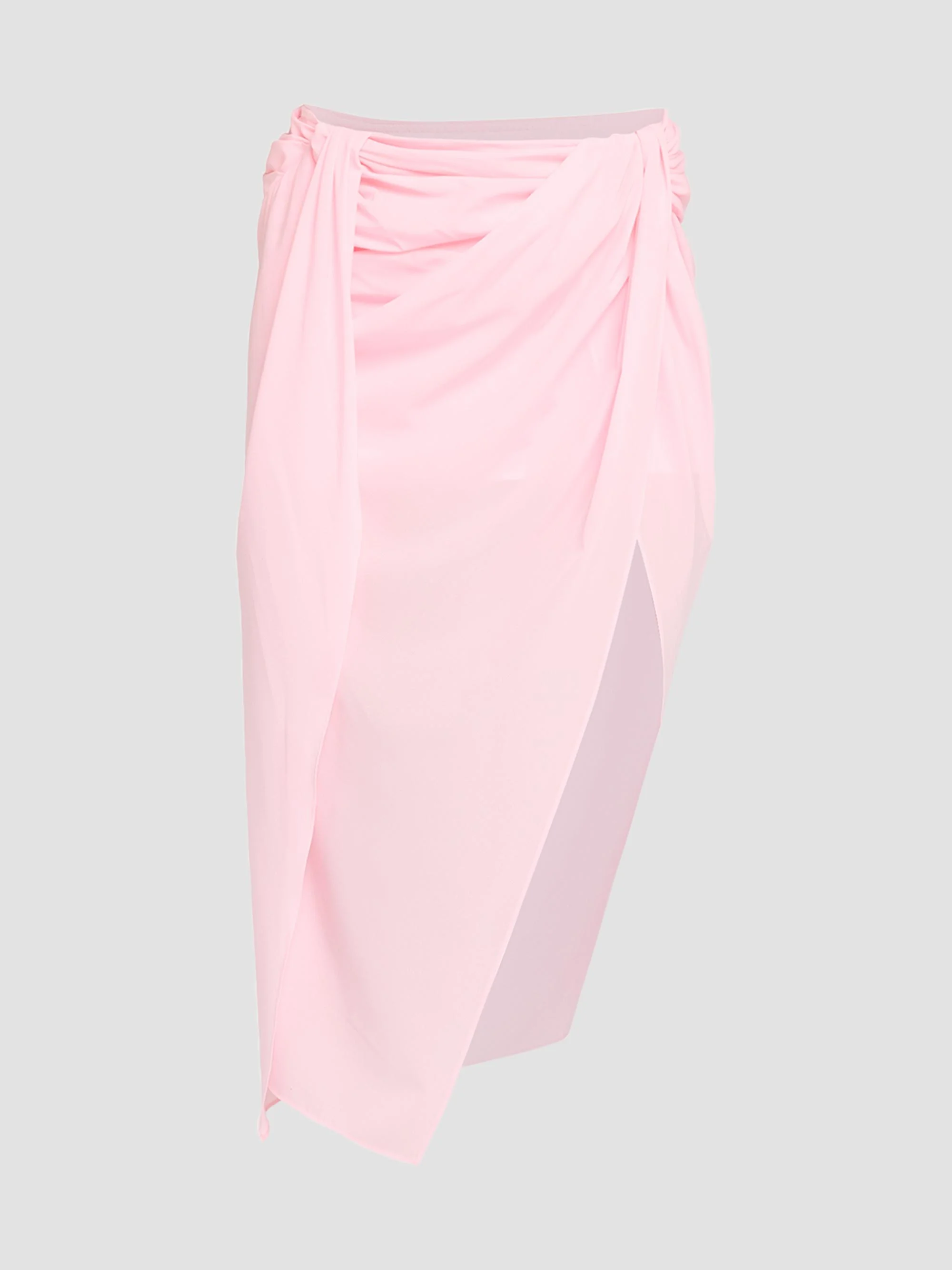Women's Jersey Draped Midi Skirt - Light Pink - 1