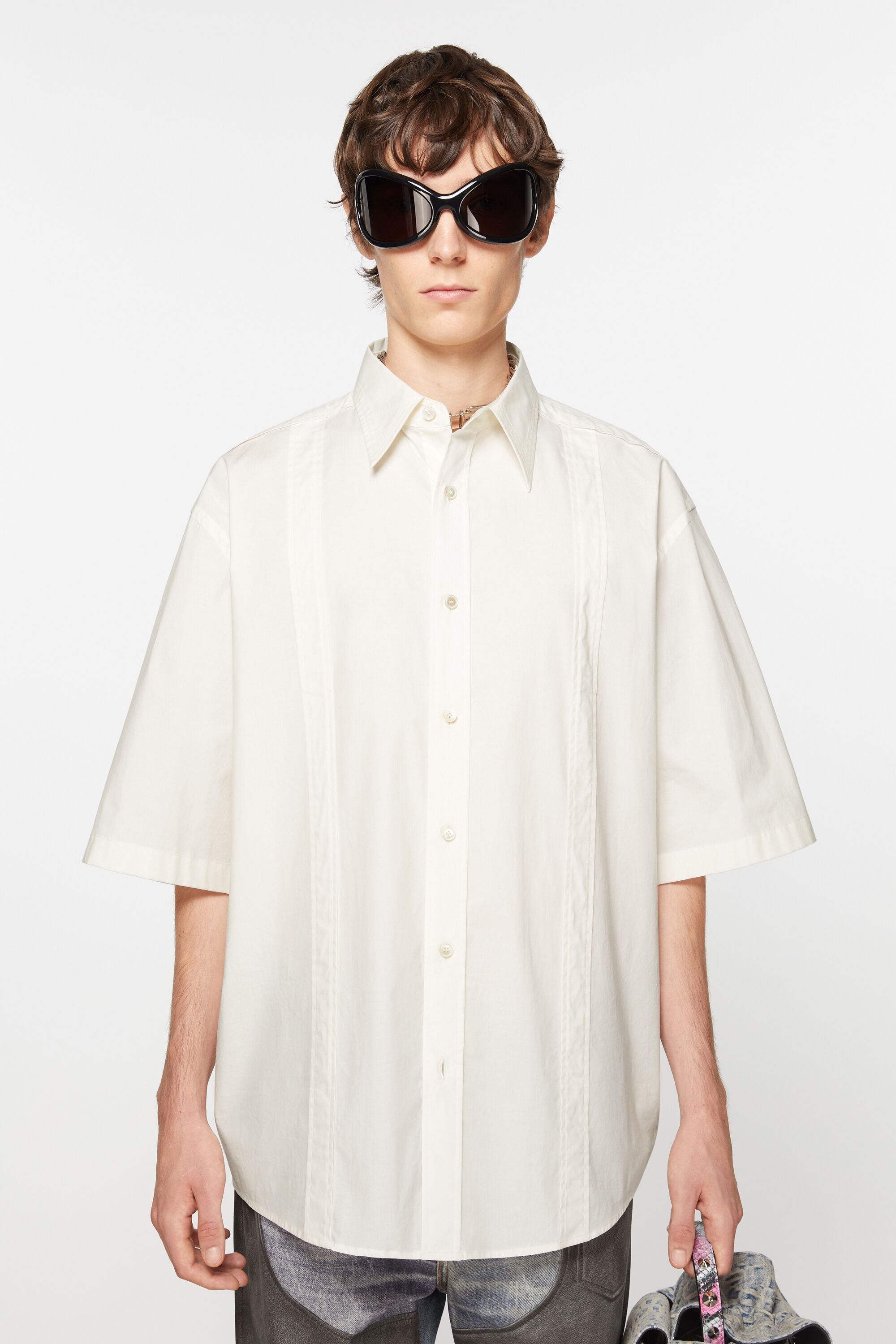 Short sleeve button-up shirt - White - 2