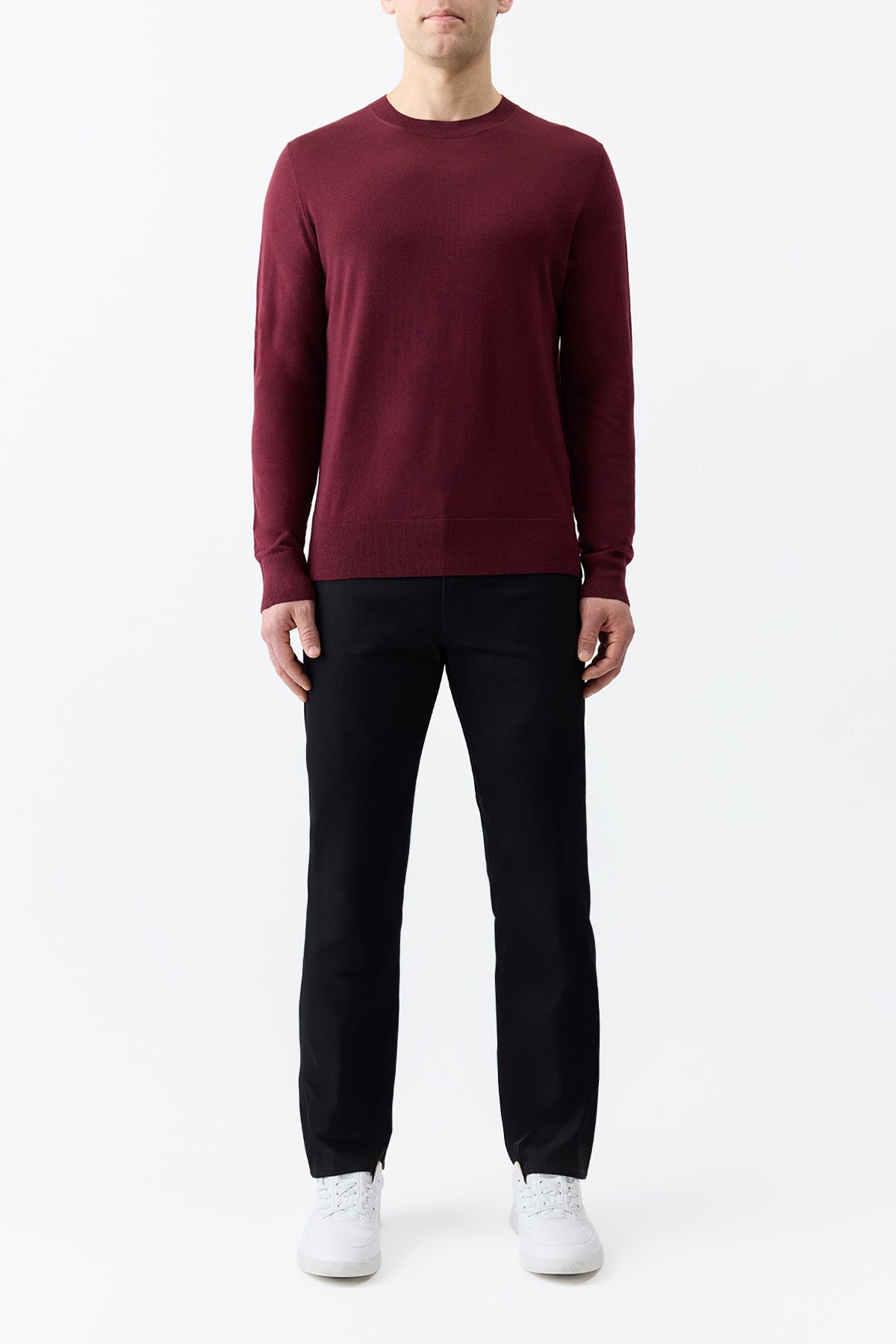 Palco Knit Crewneck in Bordeaux Merino Wool - 3