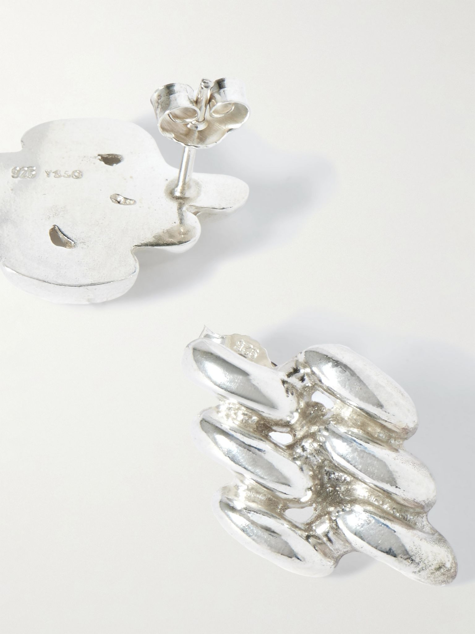 Mini Chain Link sterling silver earrings Silver - 3
