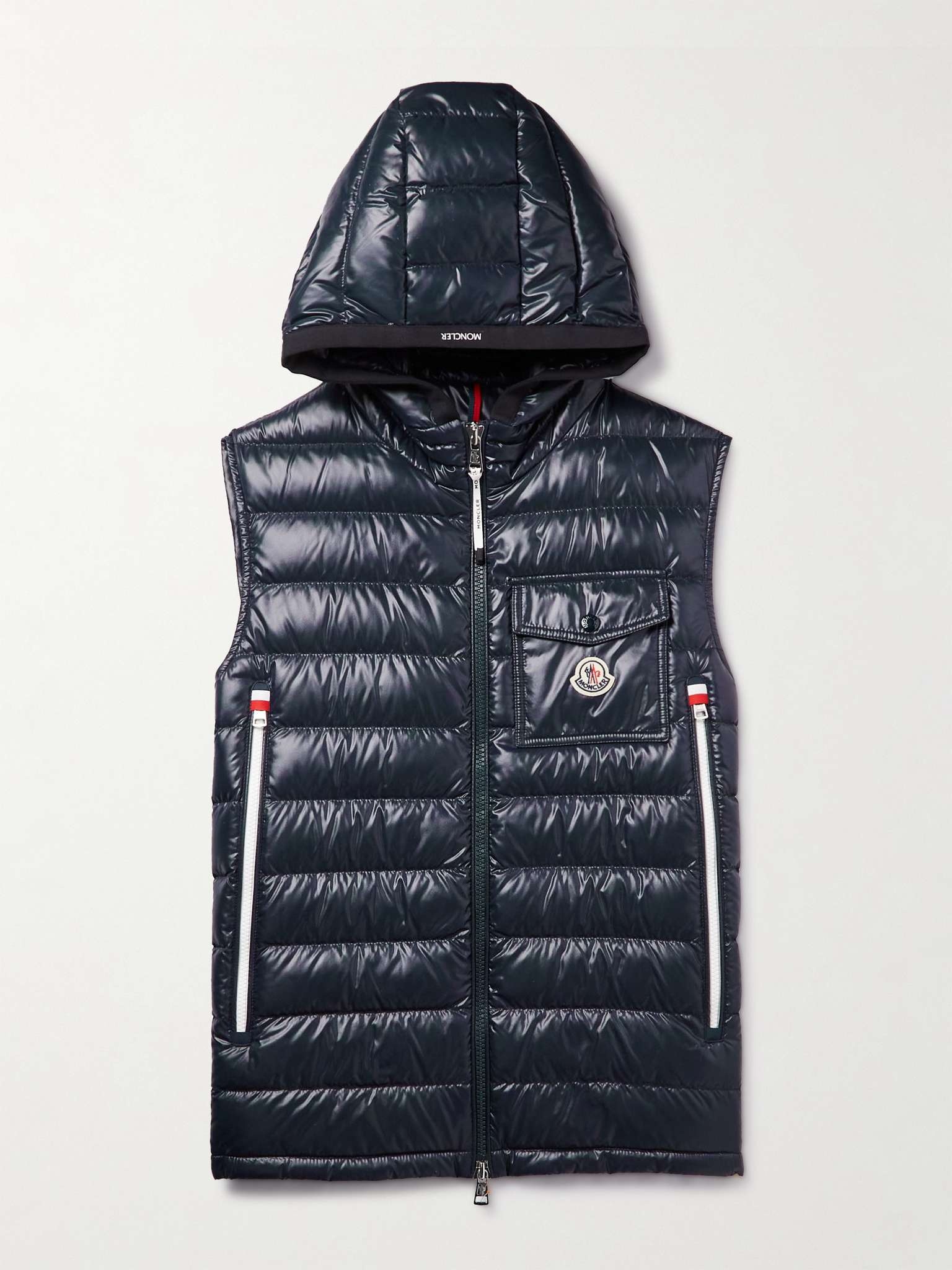 Ragot Logo-Appliquéd Quilted Glossed-Shell Hooded Down Gilet - 1