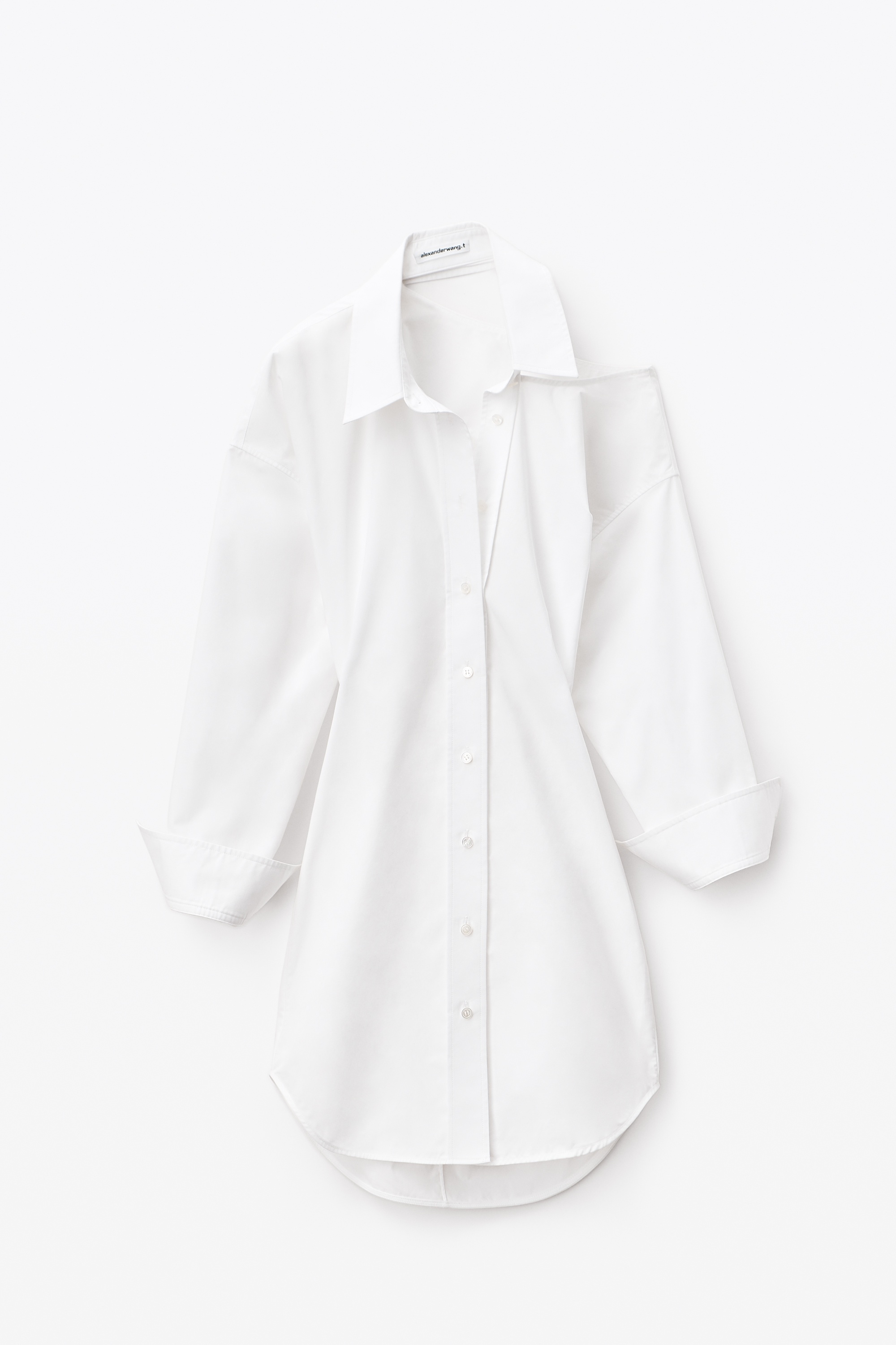 CUTOUT SHOULDER SHIRTDRESS IN COTTON - 1