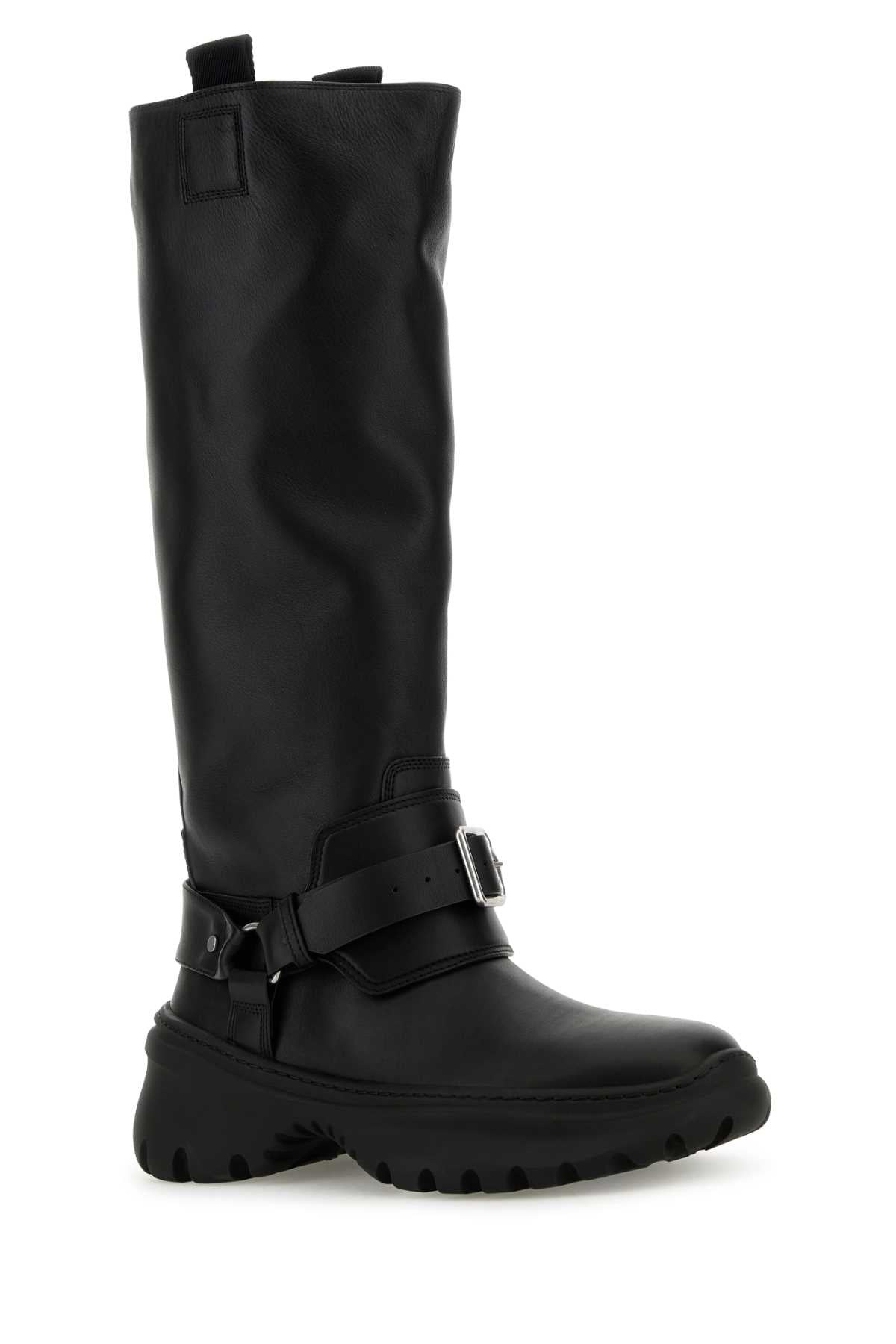 Burberry Women Black Leather Stomp Boots - 2