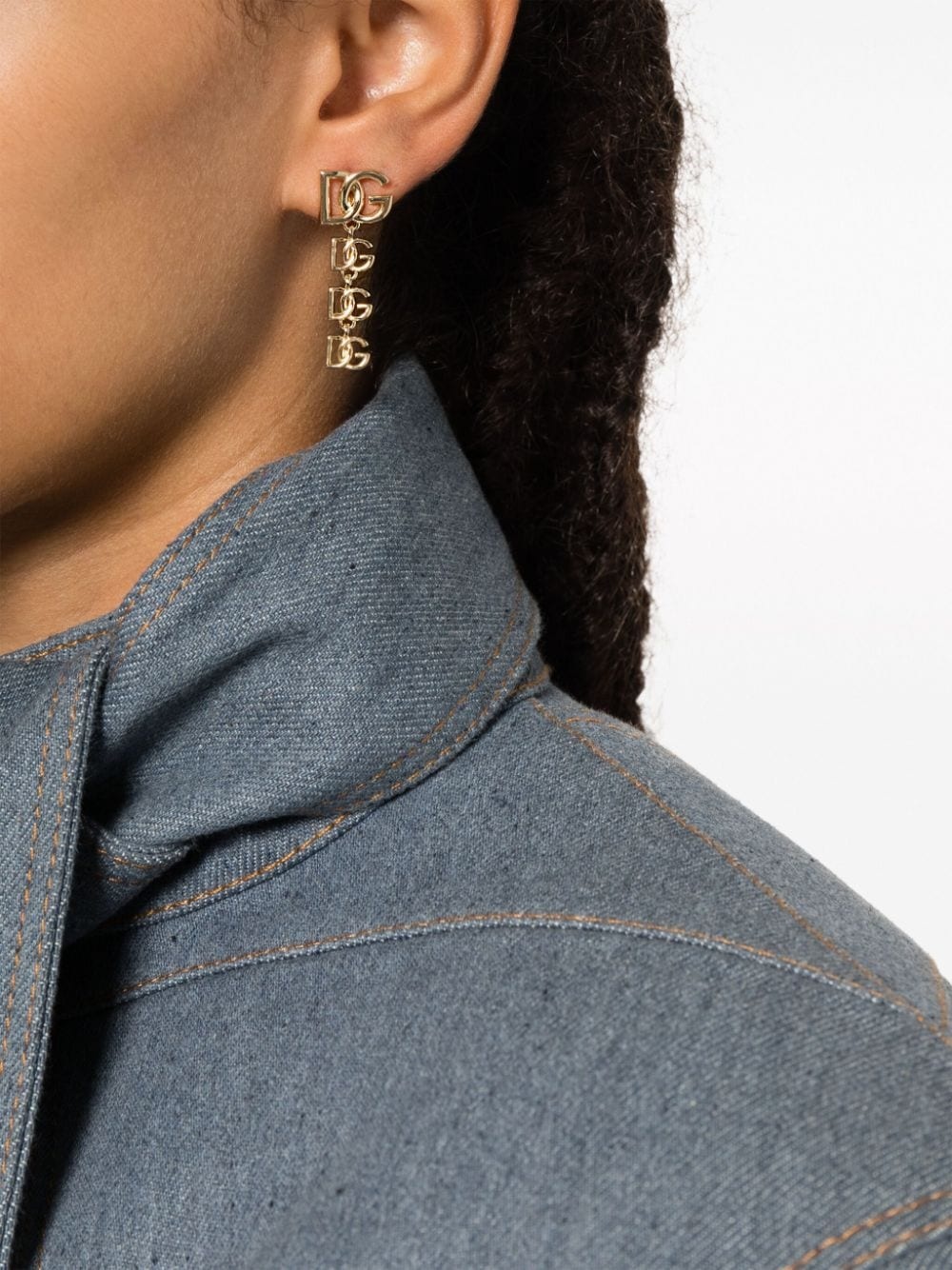 logo-lettering drop earrings - 2
