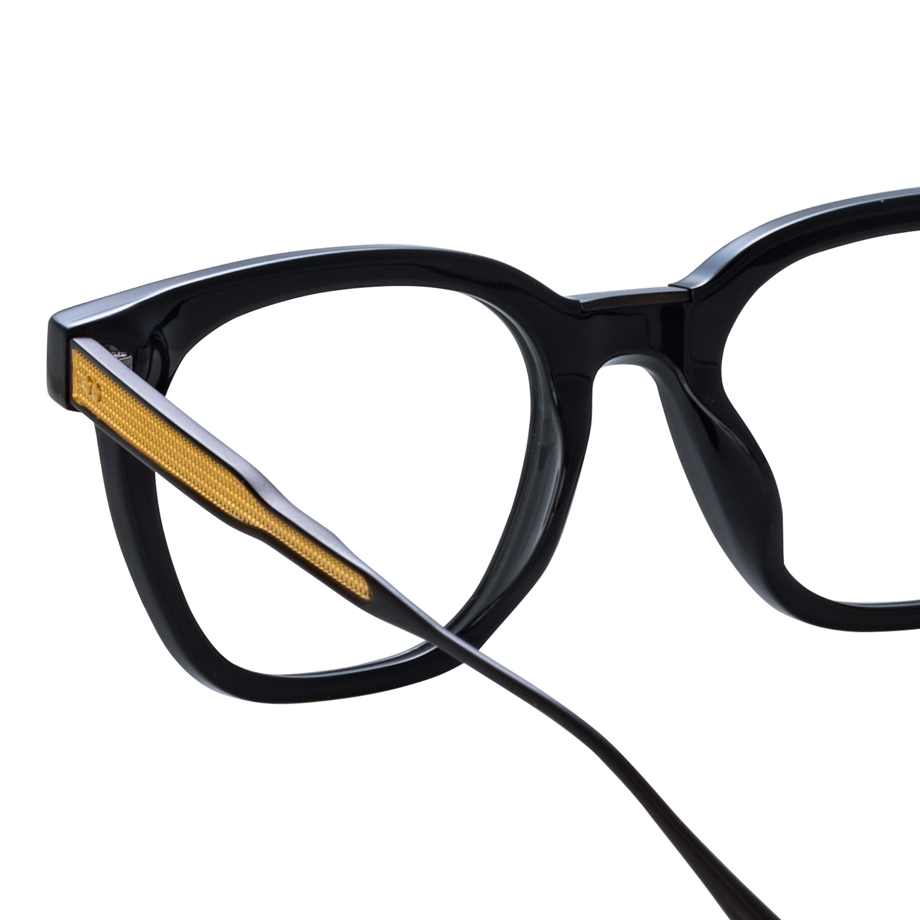 MEN'S EVANS OPTICAL D-FRAME IN BLACK AND YELLOW GOLD - 5