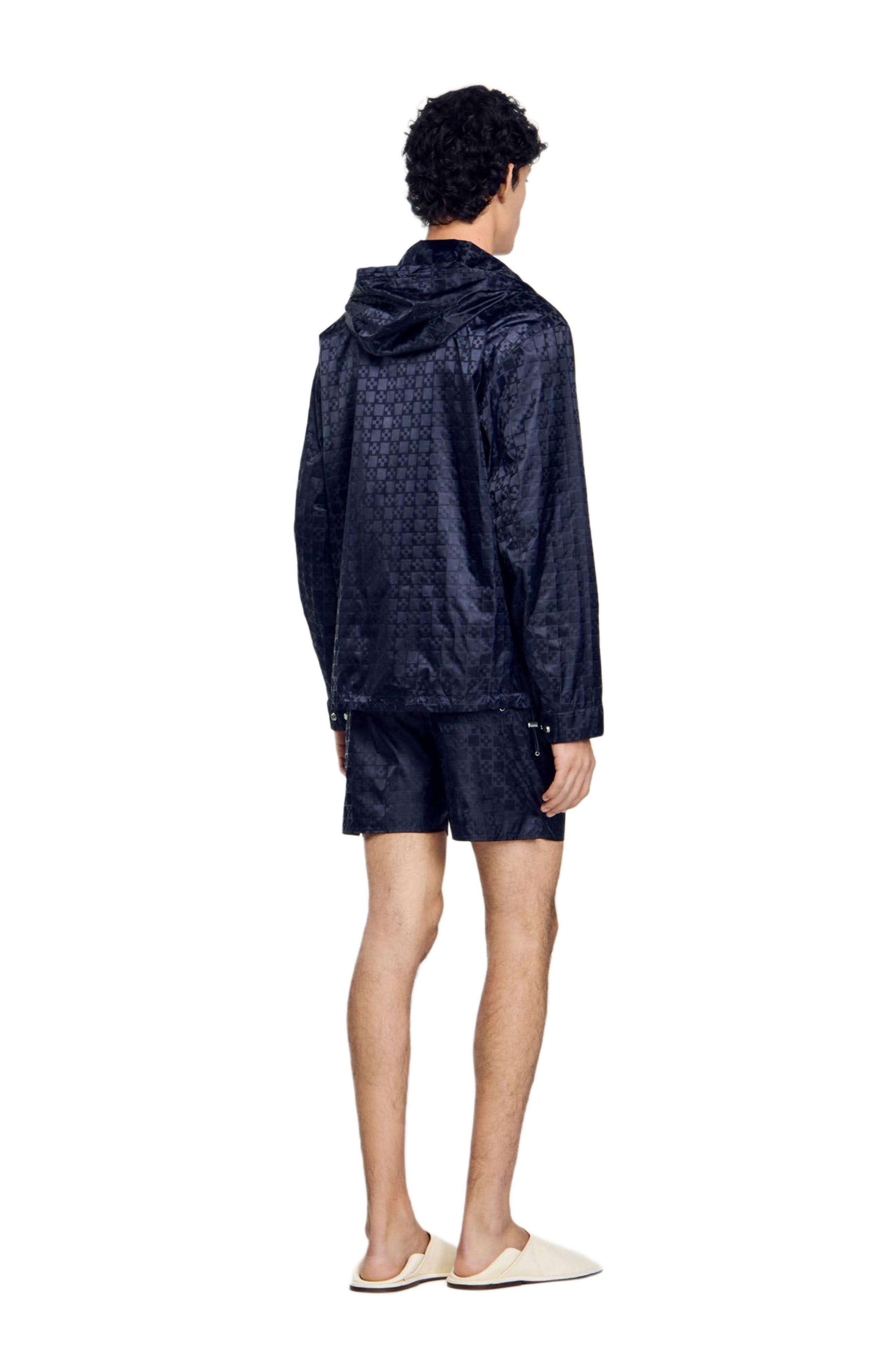 SANDRO Square Cross nylon jacket in Midnight Blue at Nordstrom - 2