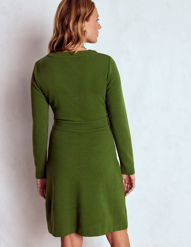 Lavinia Button Shift Dress-Douglas Fir 4