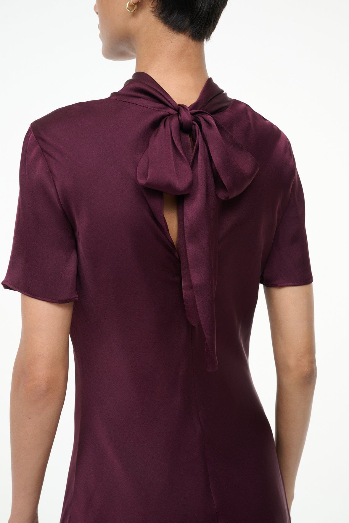 STAUD IRIS SILK DRESS SYRAH - 2