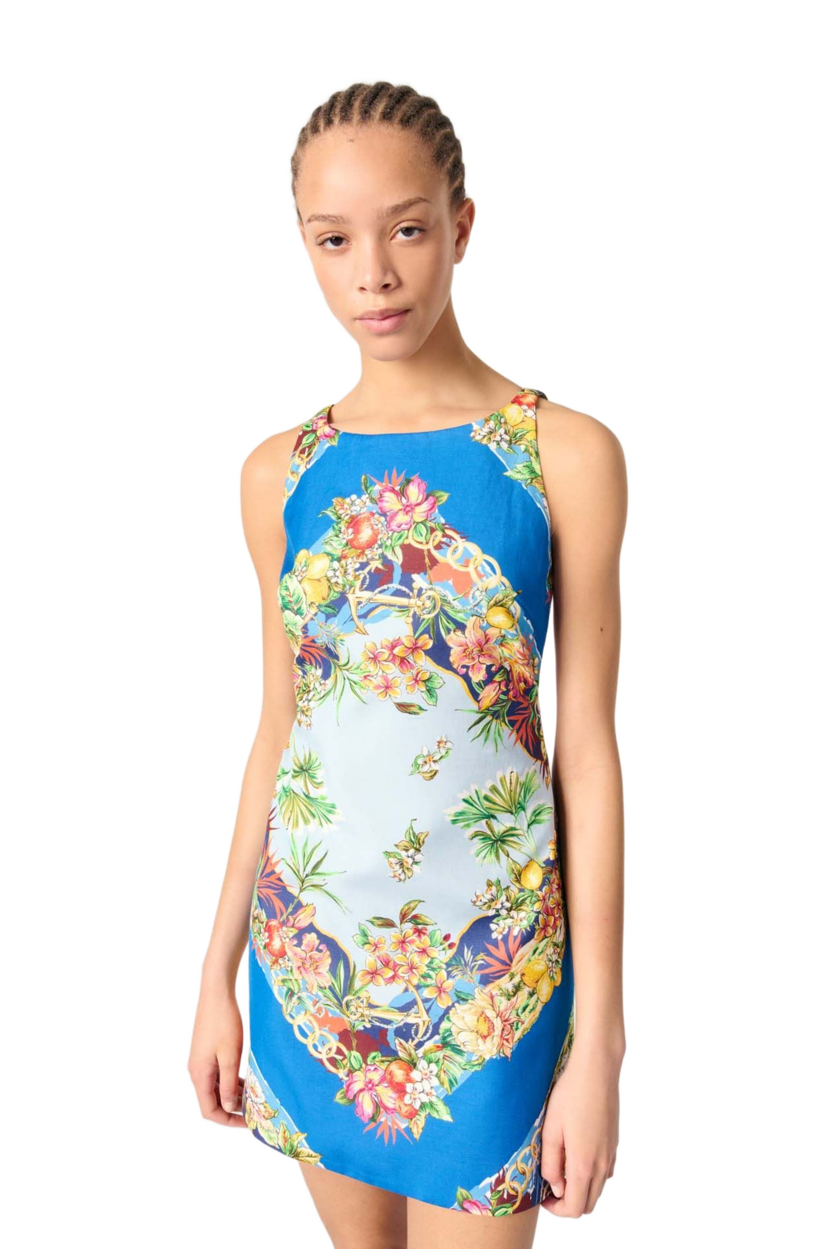 maje Patterned shift dress in Multicolor Floral Print at Nordstrom - 4