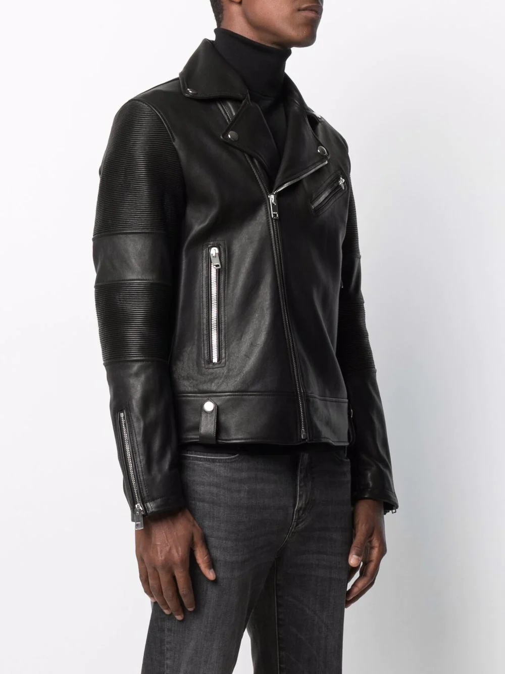 zip pocket biker jacket - 3