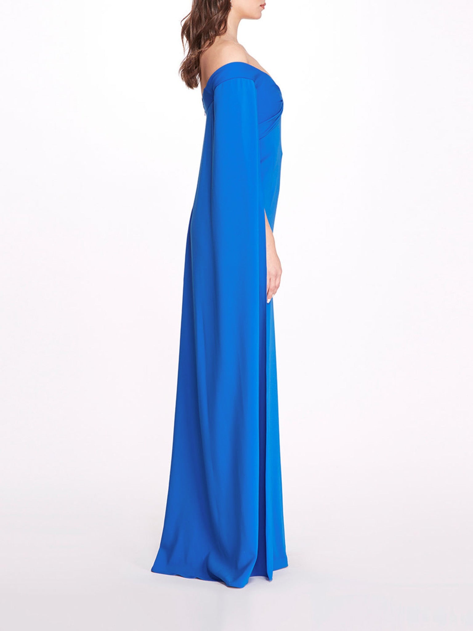 OFF SHOULDER CAPED COLUMN GOWN - 3
