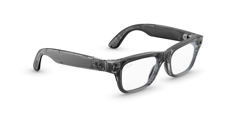 Ray-Ban Meta Blayzer Optics (Gen 2), Large Matte Transparent Ice Grey, Clear Lenses 3