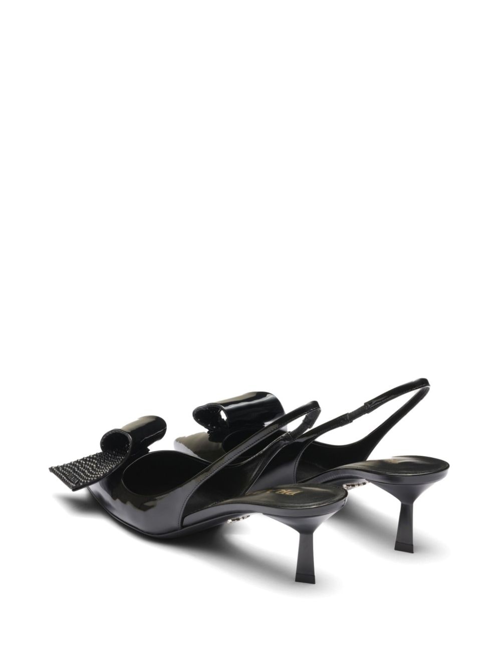fold-detail patent leather pumps - 3