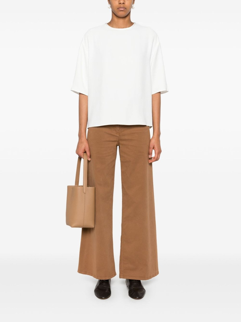 Vince satin-trim crepe blouse outlook