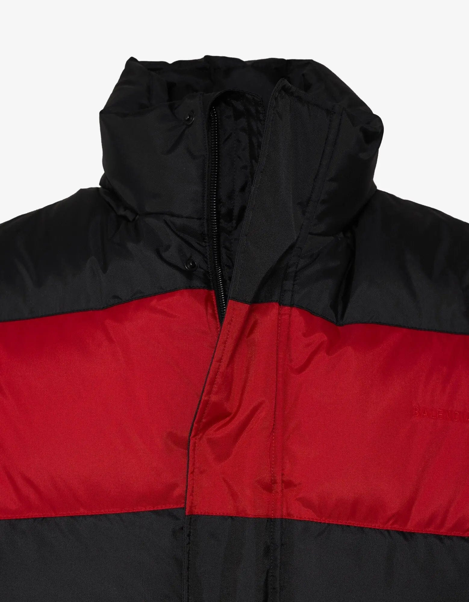 Balenciaga Red & Black Stripe Down Coat - 3
