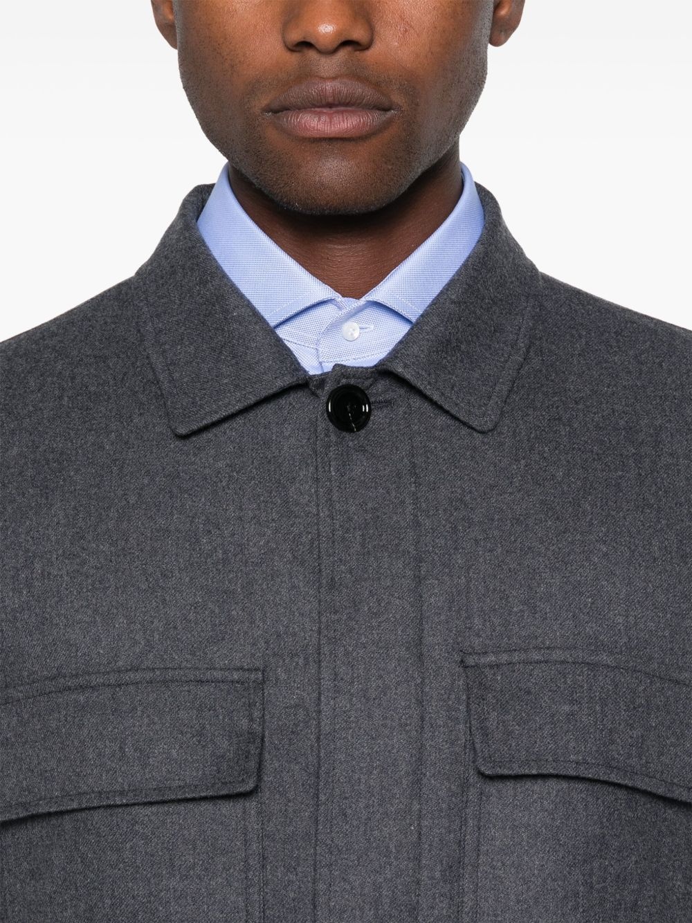 pockets-detail shirt jacket - 5