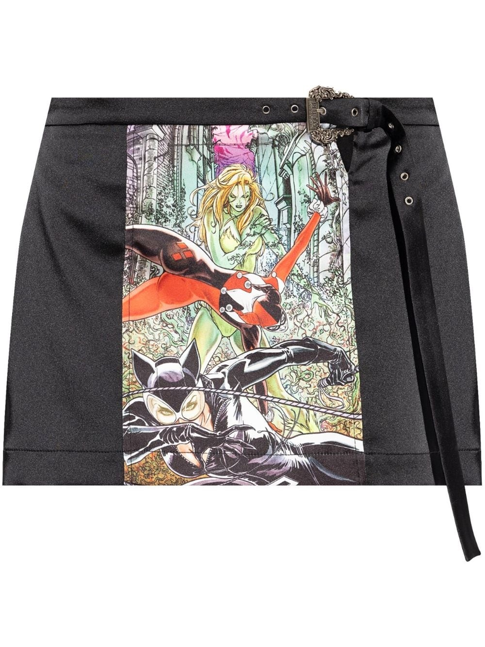 graphic-print belted mini skirt - 1