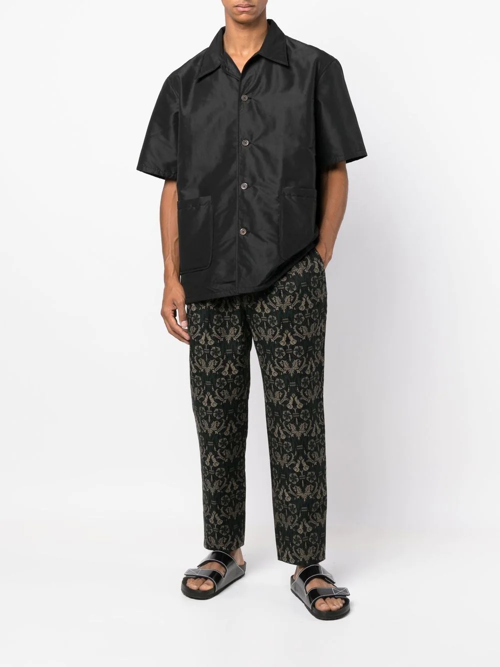 baroque-pattern straight-leg trouser - 2