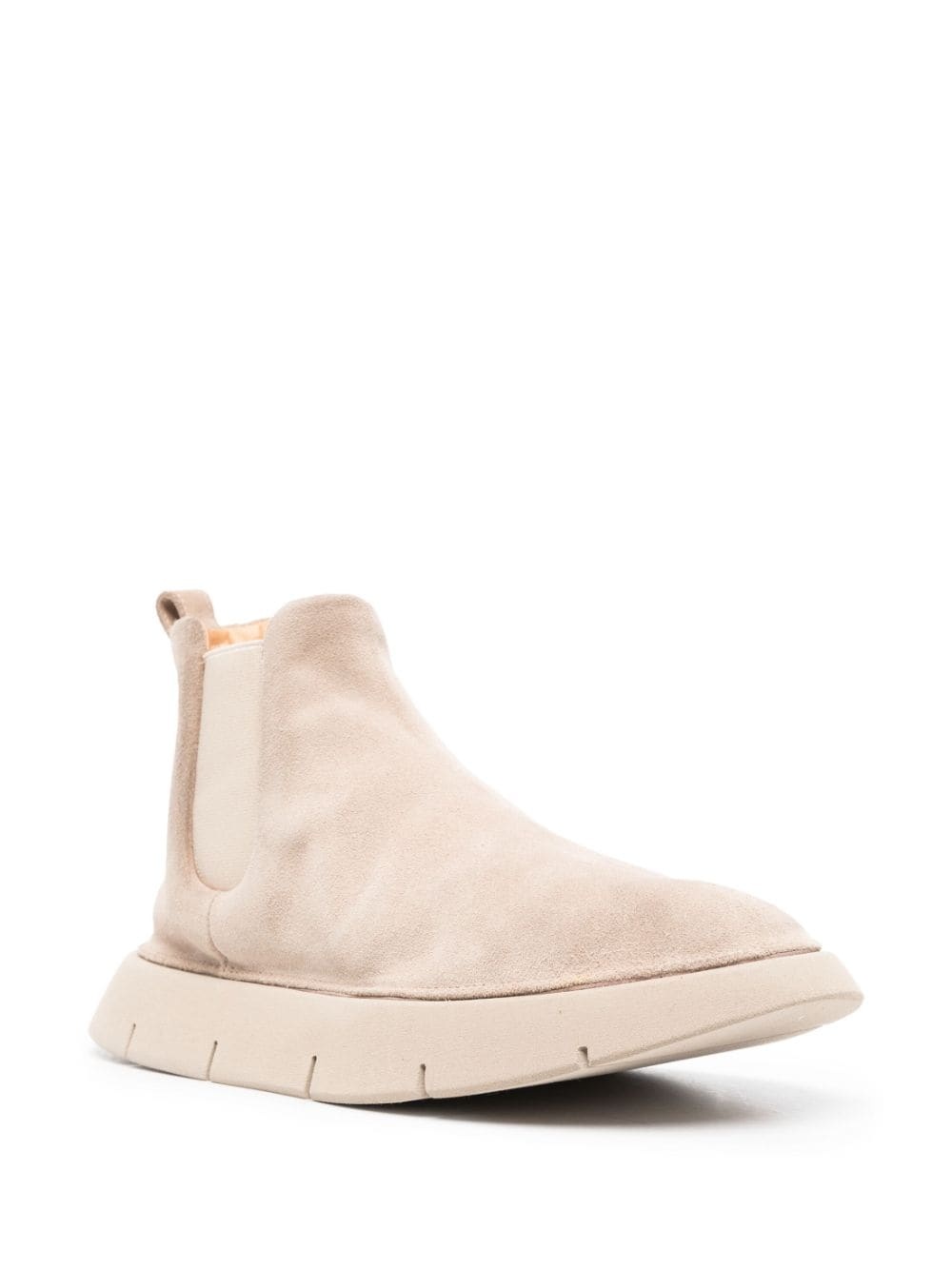 suede round-toe slip-on boots - 2