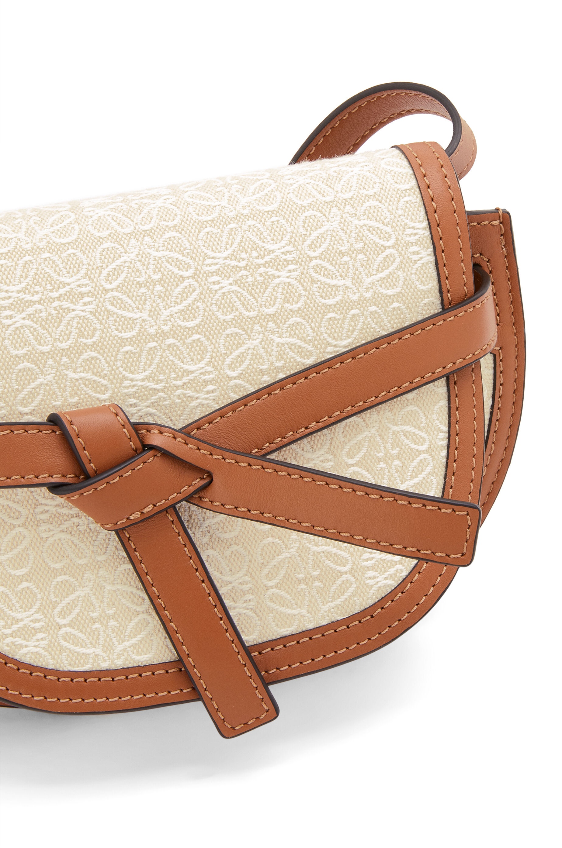 Mini Gate Dual Anagram bag in jacquard and calfskin - 7