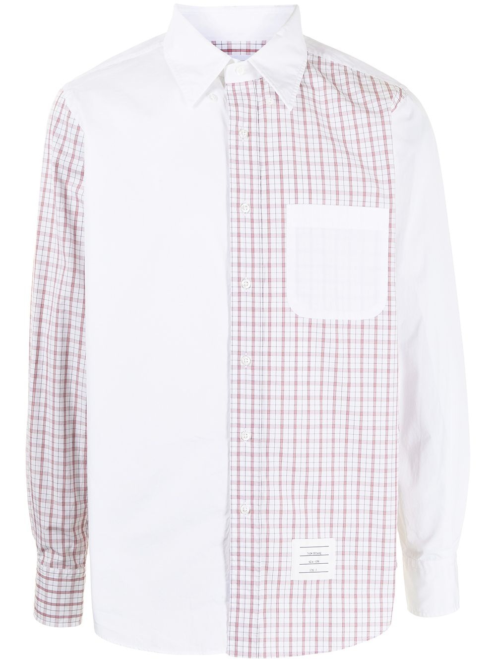 multi-panel check-print shirt - 6