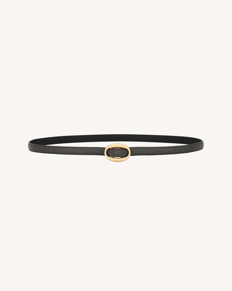 SAINT LAURENT OVAL BUCKLE THIN BELT IN SMOOTH LEATHER outlook