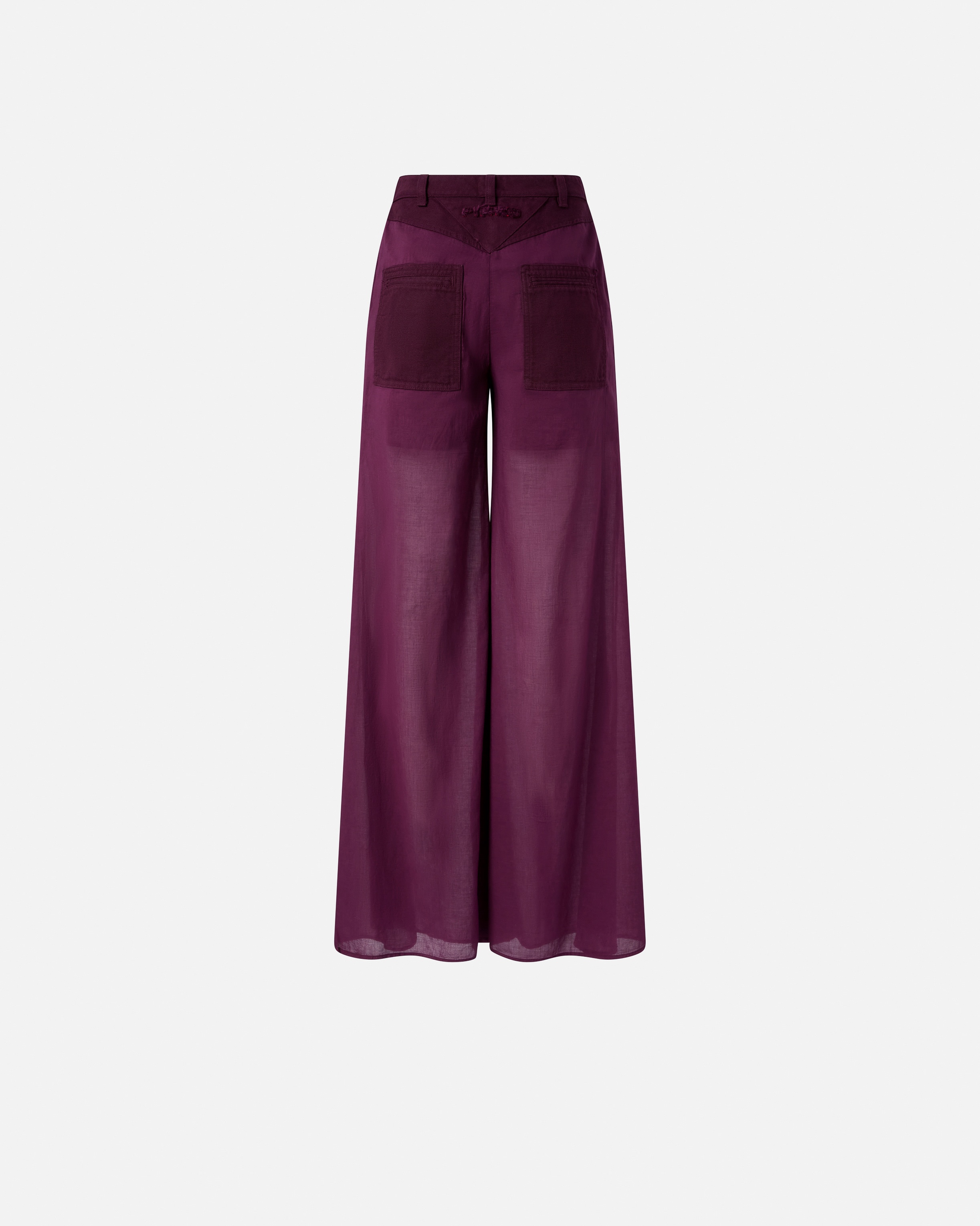 COTTON PALAZZO TROUSERS WITH POCKETS - 2
