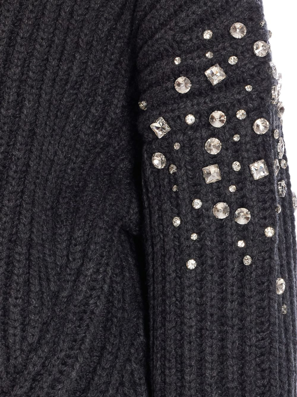 crystal-embellished ribbed cardigan - 3