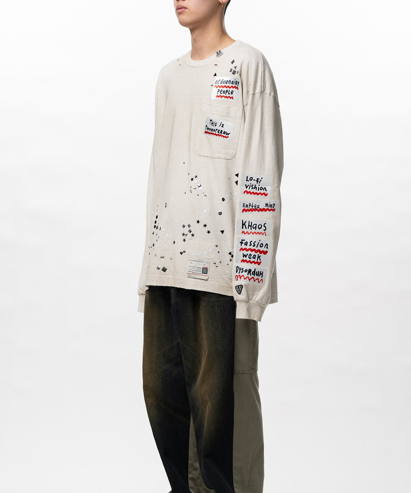 Embellished Sticker Long Sleeve T-shirt 5
