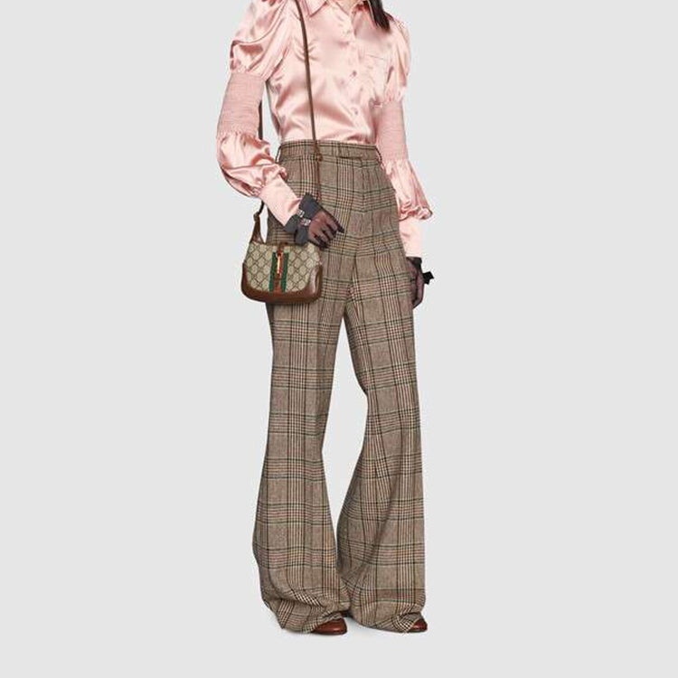 (WMNS) Gucci Jackie 1961 SeriesGG Canvas Clutch Single Shoulder Bag mini Brown Monogram 637092-HUHHG - 3