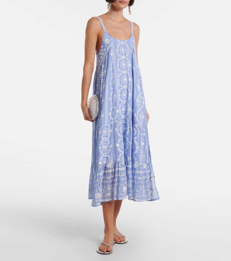 juliet dunn Printed sequined cotton midi dress outlook