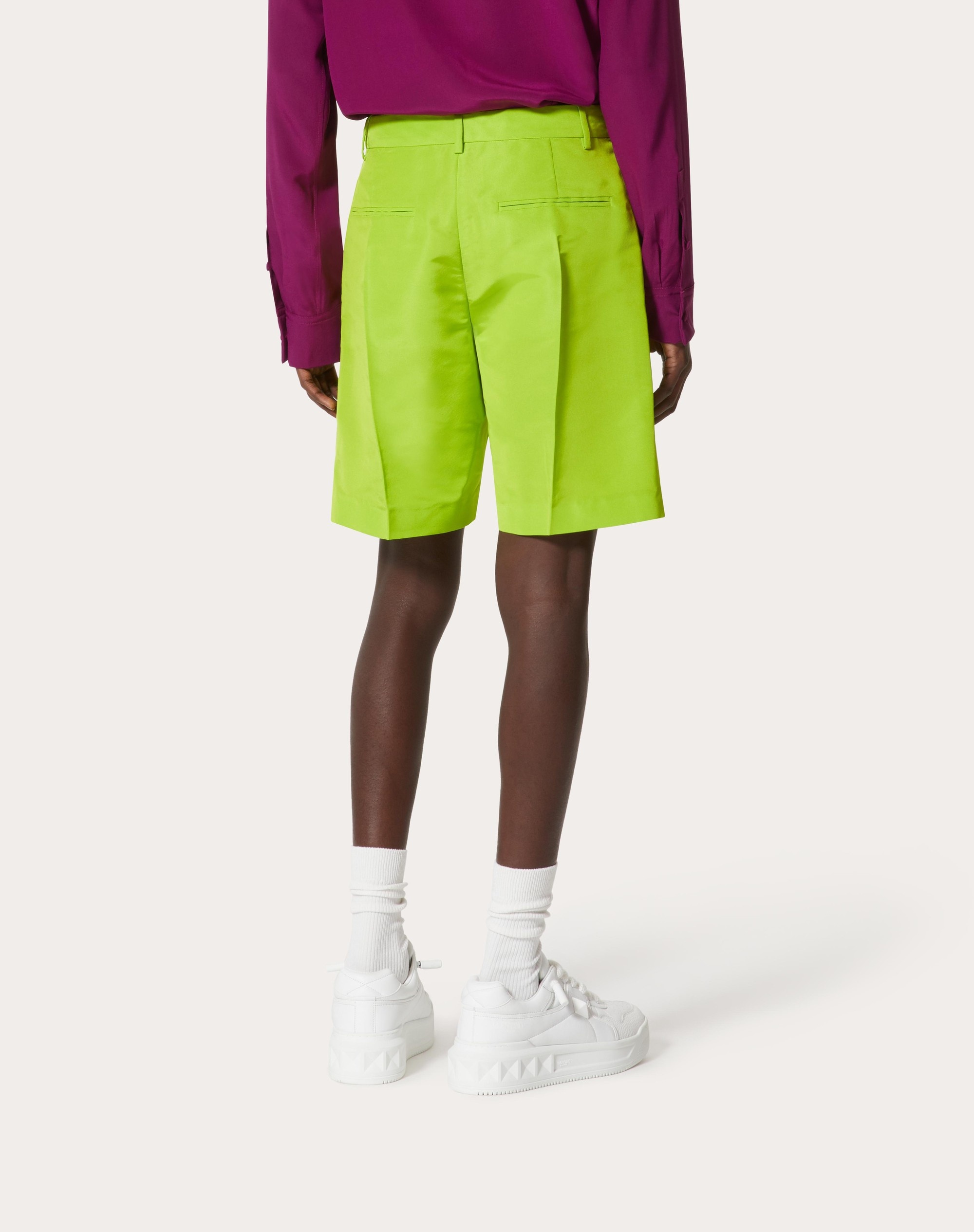 SILK FAILLE BERMUDA SHORTS - 4