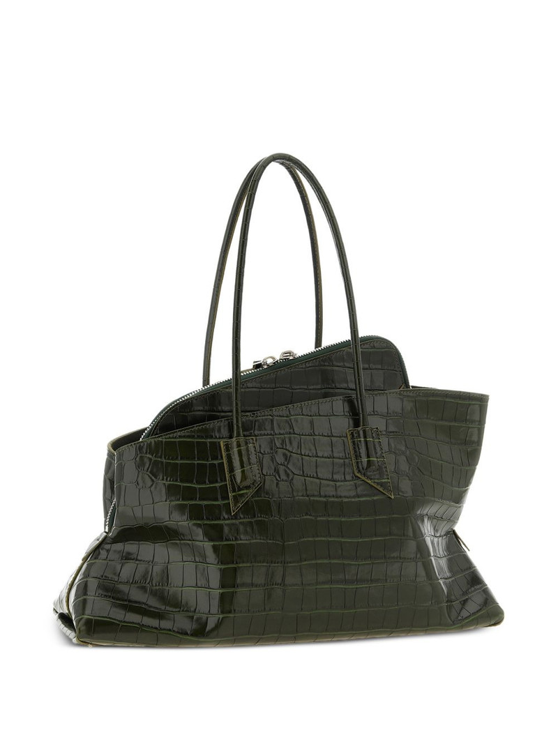 THE ATTICO medium La Passeggiata crocodile-print shoulder bag outlook