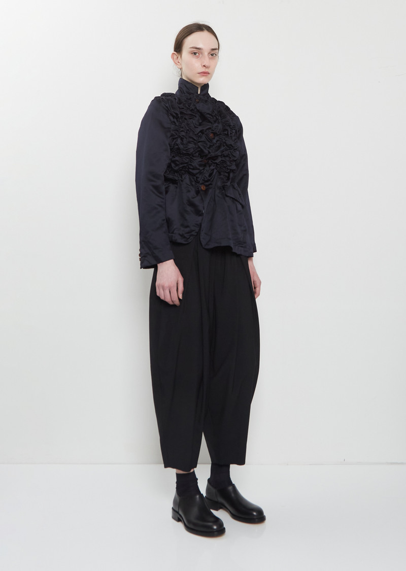 Satin Tech Asymmretic Ruched Blazer 5