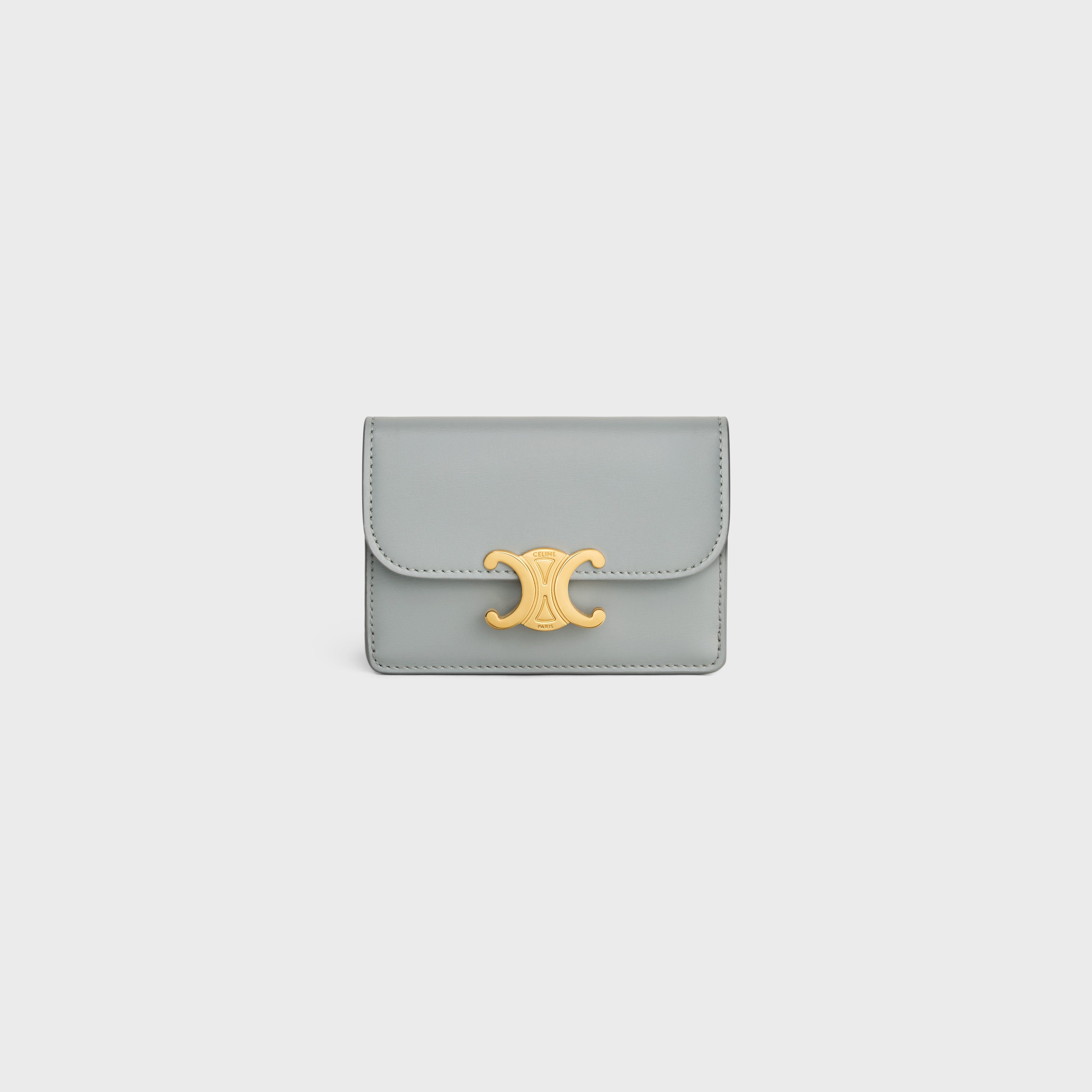 CARD HOLDER WITH FLAP TRIOMPHE in Shiny calfskin - 1