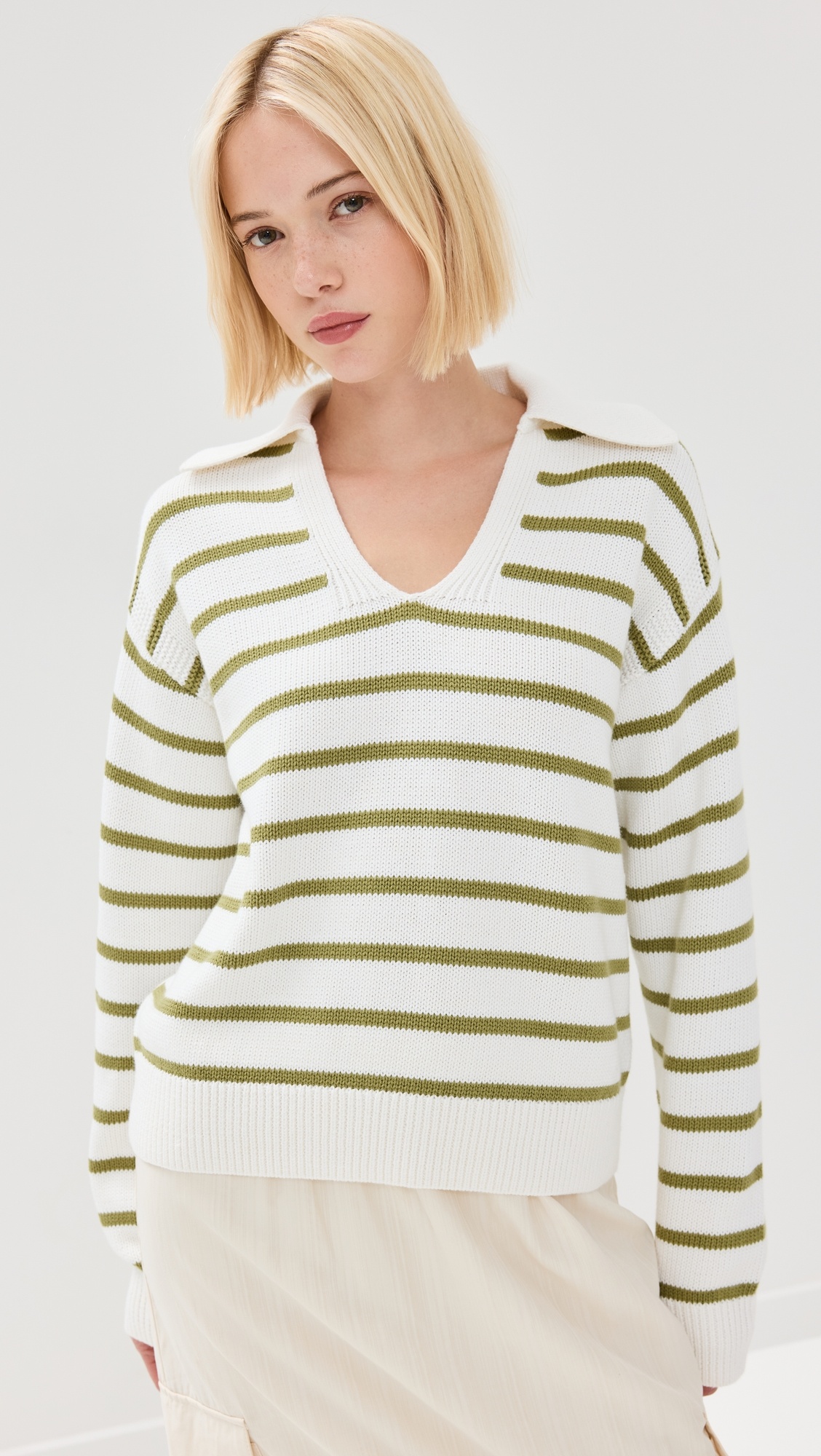 Stripe Murphy Sweater in Cotton Cashmere - 6