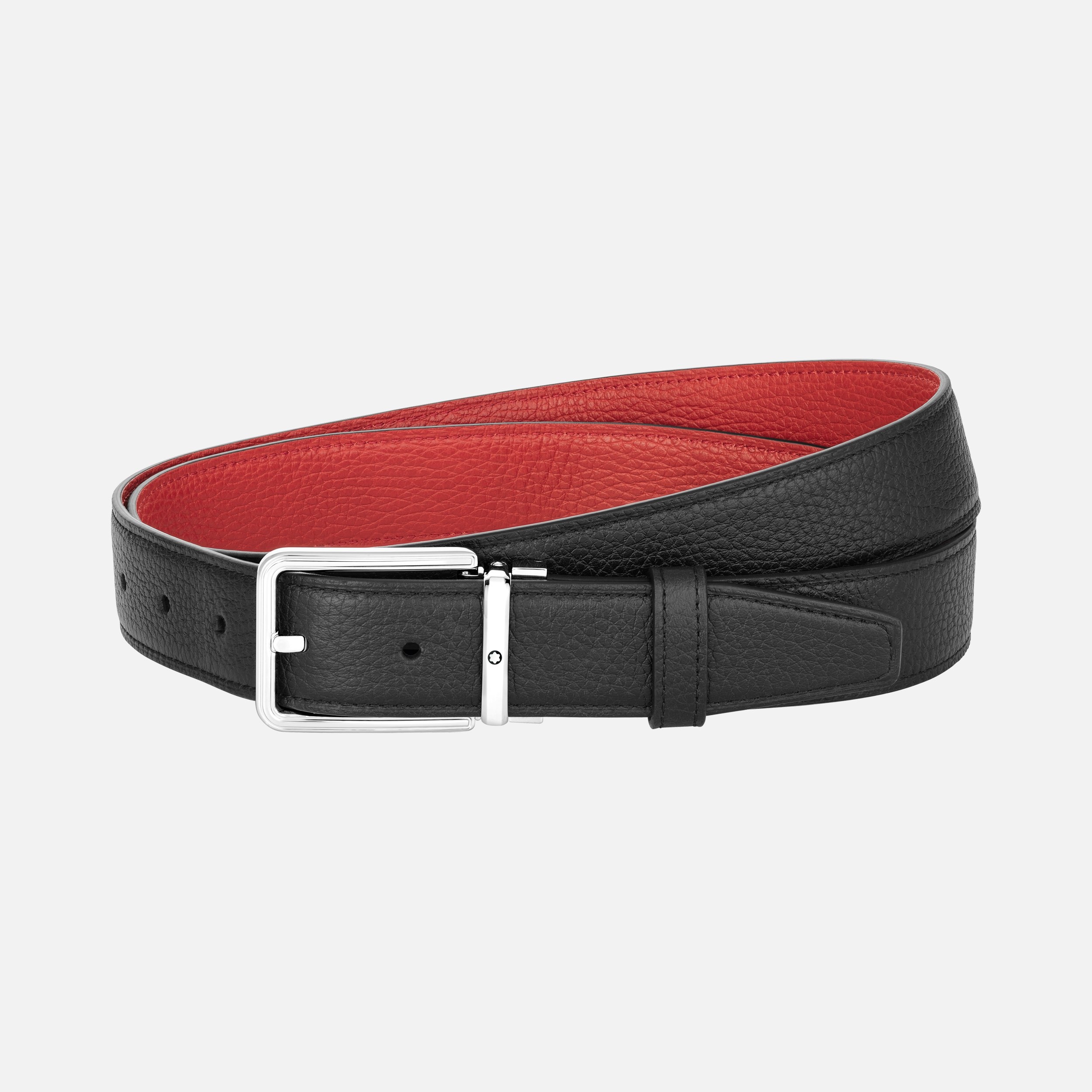 Black/red32 mm reversible leather belt 1